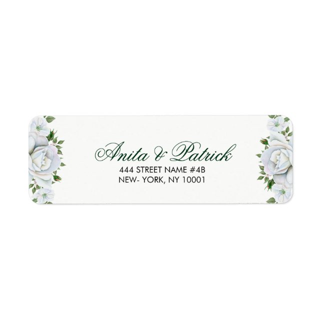 Etiqueta Hermosas rosas blancas (Frente)