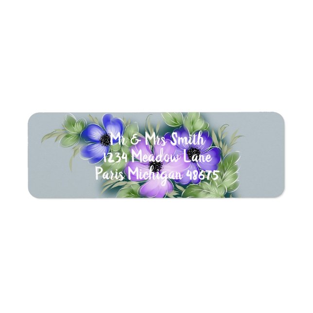 Etiqueta Hermosas y elegantes flores (Frente)