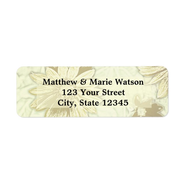 Etiqueta Hermoso diseño floral de girasol (Frente)