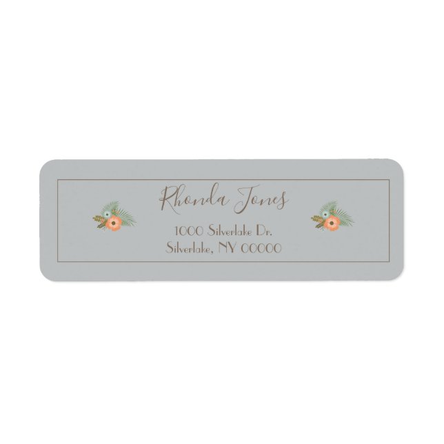 Etiqueta Hermoso diseño floral rústico (Frente)