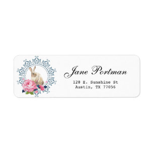 Etiqueta Hermoso diseño personalizado de Conejo de Pascua