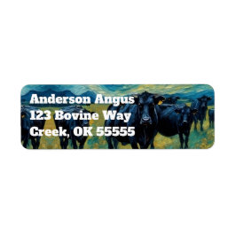 Etiqueta Hermoso ganado negro de ángulos