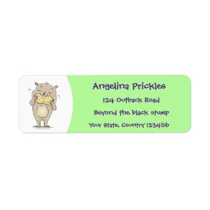 Etiqueta Hermoso hámster sonriente lindo con personalizado 