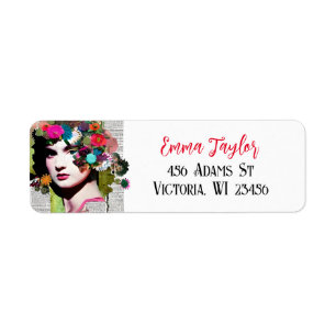 Etiqueta Hermoso periódico de la colección de papel de dama