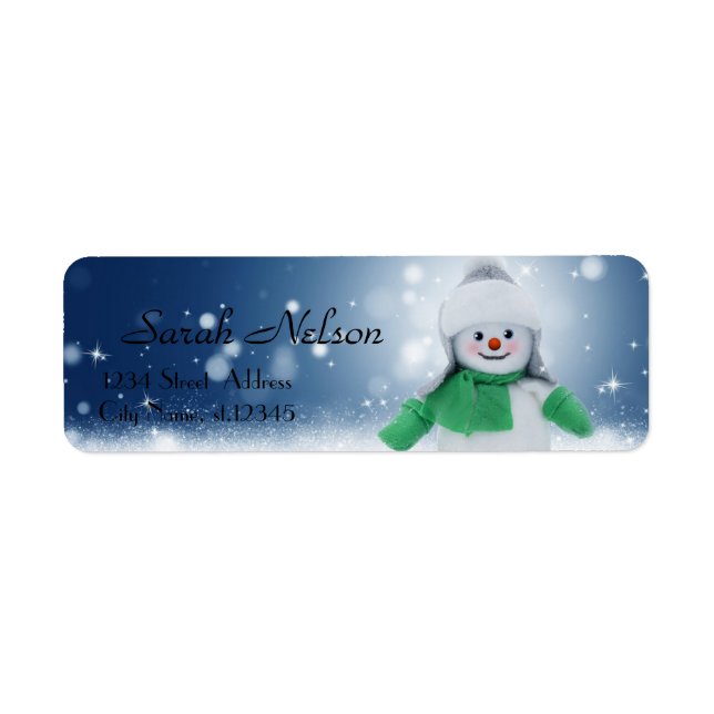 Etiqueta Hermoso Snowman (Frente)