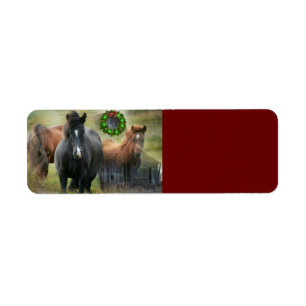 Etiqueta Hermosos caballos y Navidades rústicos de graneros