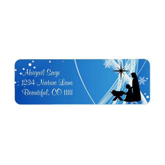 Etiqueta Hermosos Navidades de Silhouette Nativity (Frente)