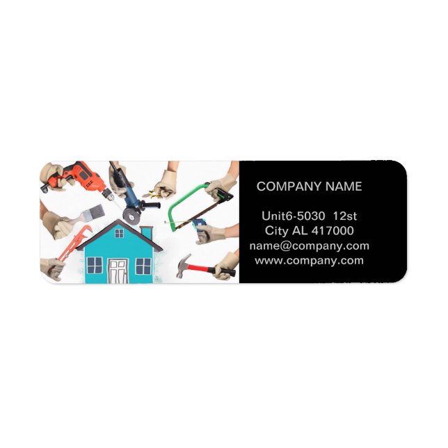 Etiqueta Herramientas mecánicas Construcción de carpintería (Frente)