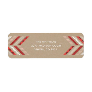 Etiqueta Herringbone Band Address Label - Crimson