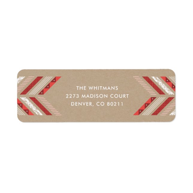 Etiqueta Herringbone Band Address Label - Crimson (Frente)
