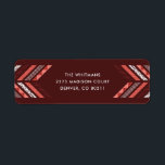 Etiqueta Herringbone Band Address Label - Maraschino<br><div class="desc">Address your Christmas card envelopes with this colorful,  Scandinavian-inspired mailing label,  which was created to coordinate with the "Herringbone Band" holiday collection.</div>