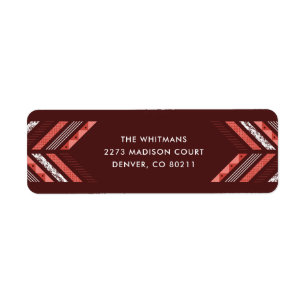 Etiqueta Herringbone Band Address Label - Maraschino