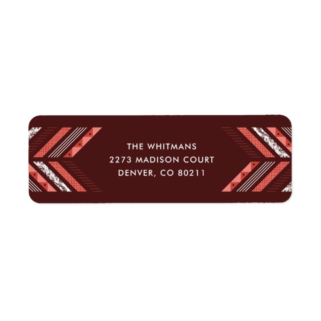 Etiqueta Herringbone Band Address Label - Maraschino (Frente)