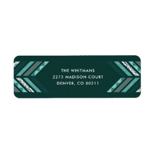 Etiqueta Herringbone Band Address Label - Teal