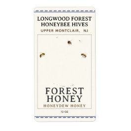 Etiqueta Hex Label de abejas y lavanda