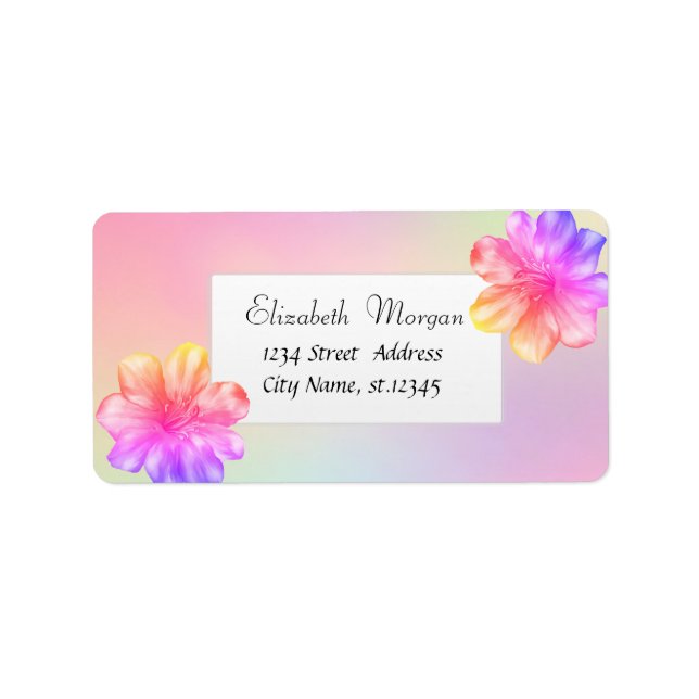 Etiqueta Hibiscus Holographic de Hawái (Frente)