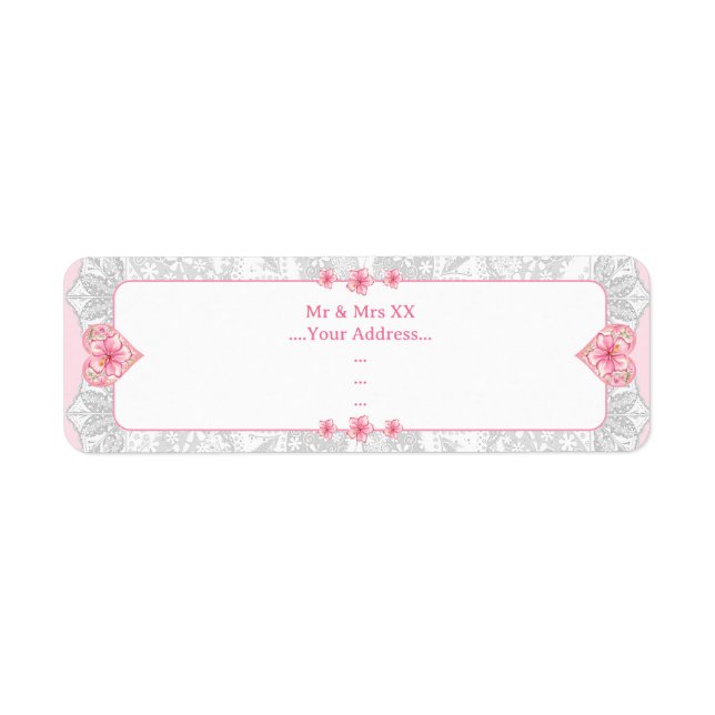Etiqueta Hibiscus & lace PINK (Frente)