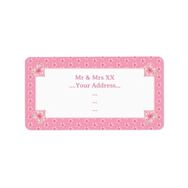 Etiqueta Hibiscus & lace PINK (Frente)