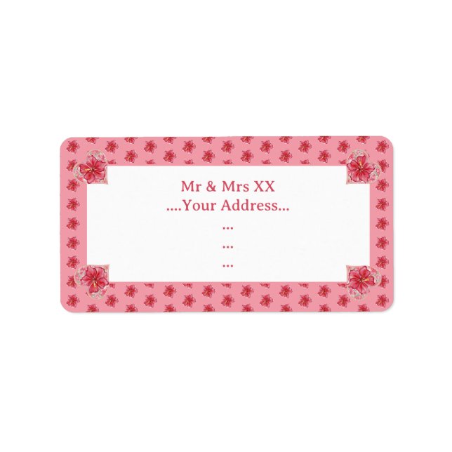 Etiqueta Hibiscus & lace RED (Frente)