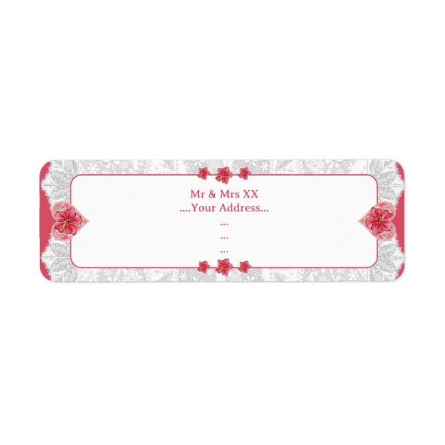 Etiqueta Hibiscus & lace RED (Frente)