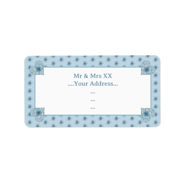 Etiqueta Hibiscus & lace TURQUOISE (Frente)