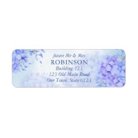 Hidrángulos azules agua floral elegante