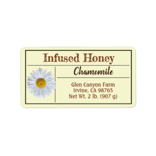 Etiqueta Hierba de Chamomile Infectada de Honey Jar