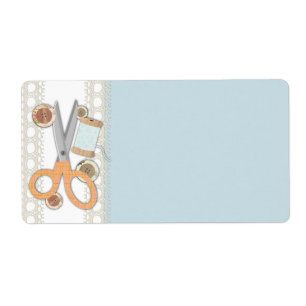 Etiqueta Hilo de costura de los botones de las tijeras del