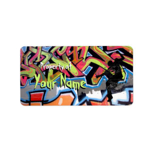 Etiqueta Hip Hop Graffiti Propiedad Personalizada De