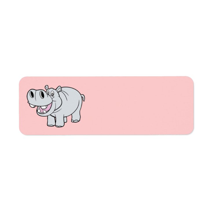 Etiqueta Hipopótamo animado 