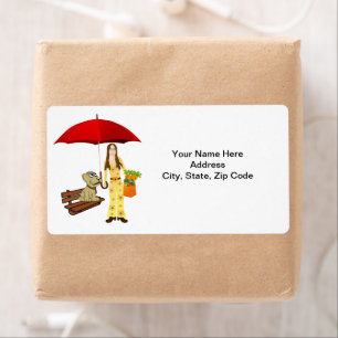 Etiqueta Hippie Dog Zanahorias Vegetarianas