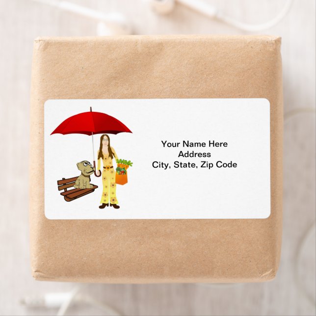 Etiqueta Hippie Dog Zanahorias Vegetarianas (In situ)