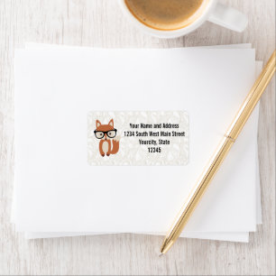 Etiqueta Hipster Baby Fox con gafas