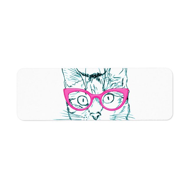 Etiqueta Hipster Cat (Frente)