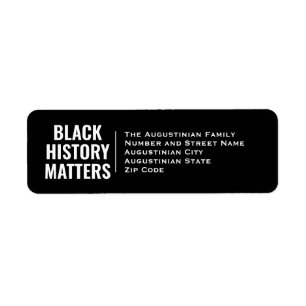 Etiqueta HISTORIA NEGRA IMPORTA Dirección BHM Return