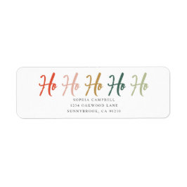 Etiqueta Ho Ho Ho Brush Calligraphy Christmas Label
