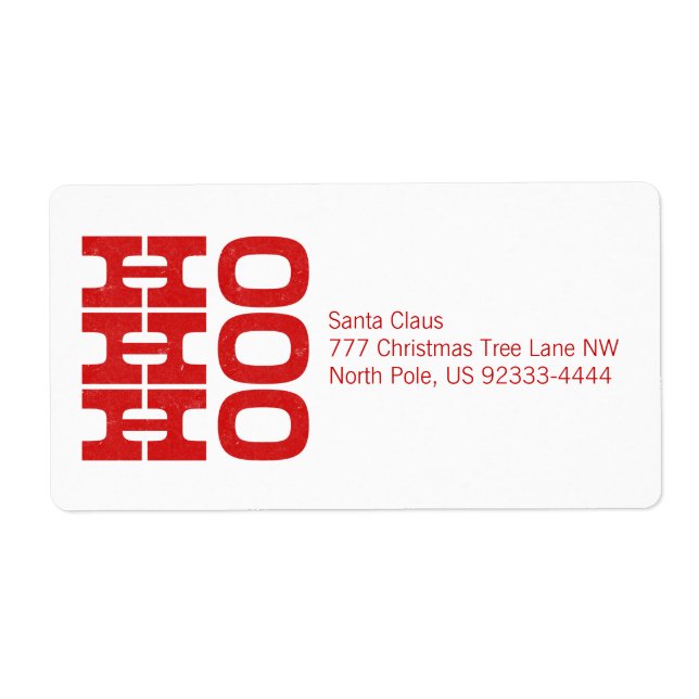 Etiqueta Ho Ho Ho (estilo letterpress) (Frente)