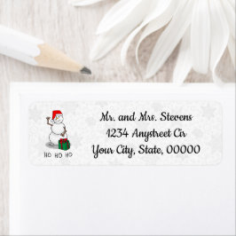 Etiqueta Ho Ho Ho Ho Ho Feliz Navidad Santa Cute Snowman