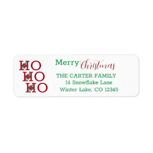 Etiqueta HO HO HO HO Merry Christmas Return Address