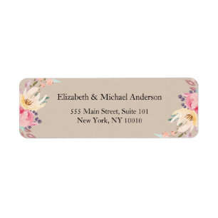 Etiqueta Hochzeit floral moderno