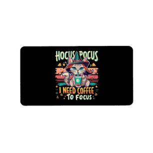 Etiqueta Hocus Focus - Necesito café para concentrarme