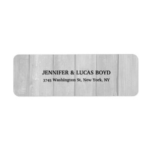 Etiqueta Hoja Clásica Única de Madera Gris con Estilo Retro