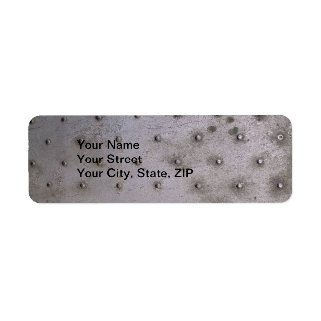 Etiqueta Hoja de acero metalizado con remaches sucios (Frente)