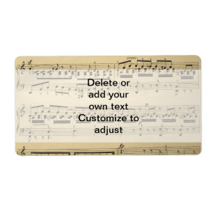 Etiqueta Hoja de música de vintage