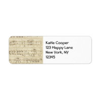 Hoja de música en pergamino manuscrita en tinta