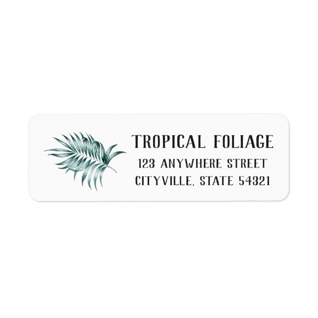Etiqueta Hoja de Palma de Follaje Tropical Dirección de Dev (Frente)