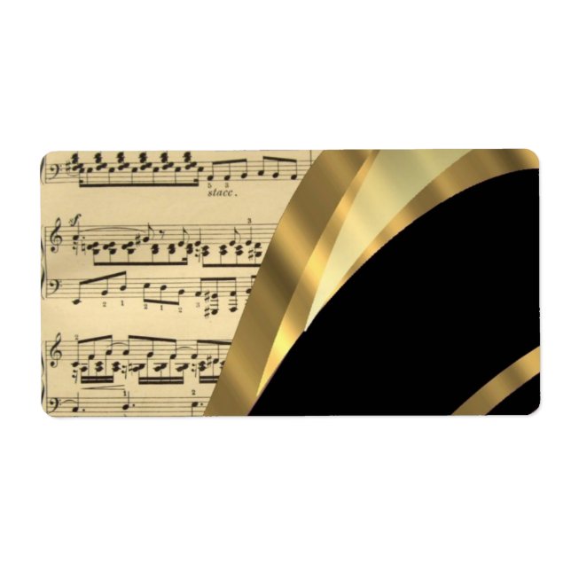 Etiqueta Hoja musical elegante (Frente)