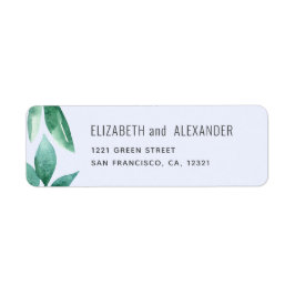 Etiqueta Hojas color agua verde. Dirección del boda azul