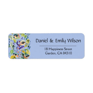 Etiqueta Hojas Coloridas De Ojos Femeninos Elegantes Pintad