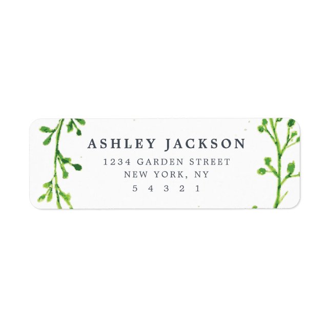 Etiqueta Hojas de acuarela (Frente)